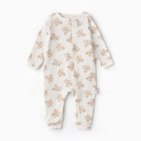 Комбинезон детский (3 шт.), цвет бежевый/зелёный/белый, рост 86 см