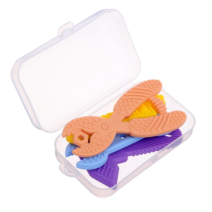 Набор прорезывателей для зубов &laquo;Мои первые инструменты&raquo;, пищевой силикон, в контейнере, 4 шт.