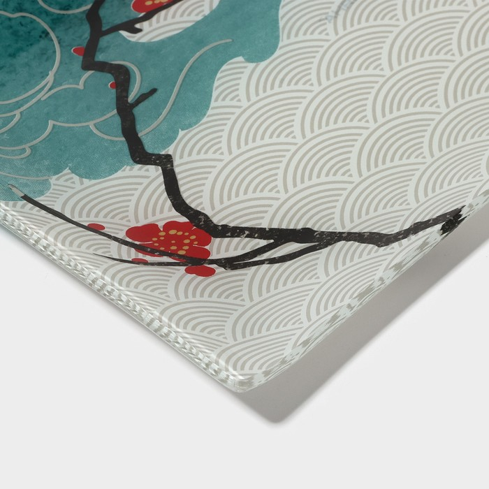 Набор для суши из стекла Доляна &laquo;Абстракция&raquo;, 3 предмета: соусники 8&times;2 см, 8&times;6 см, подставка 25&times;15&times;2 см