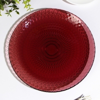 Тарелка плоская стеклянная &laquo;Идиллия&raquo;, d=25 см, цвет лилак