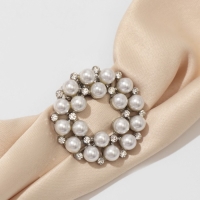 Зажим для платка &laquo;Жемчужинка&raquo;, цвет белый в серебре