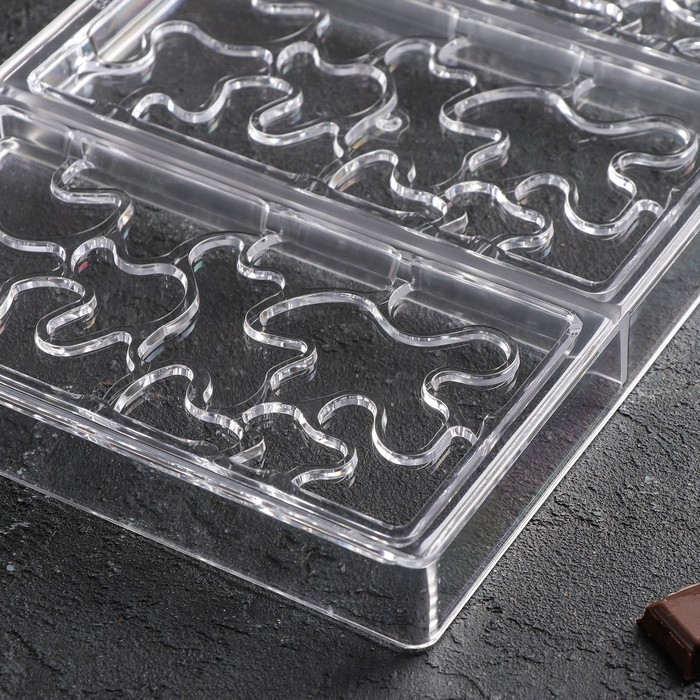 Форма для шоколада KONFINETTA &laquo;Абстракция&raquo;, 27,5&times;17,5&times;2,5 см, 3 ячейки 15,3&times;7,5&times;0,8 см, цвет прозрачный