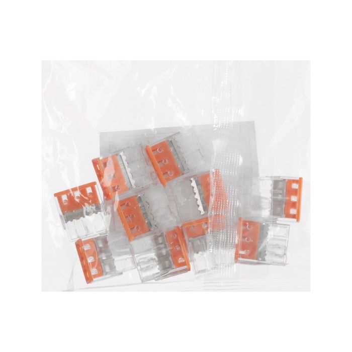 Клемма строительно-монтажная, 2,5 мм2, K-002, 413 3-проводная, набор 10 шт Клемма строительно-монтажная, 2,5 мм2, K-002, 413 3-проводная, набор 10 шт