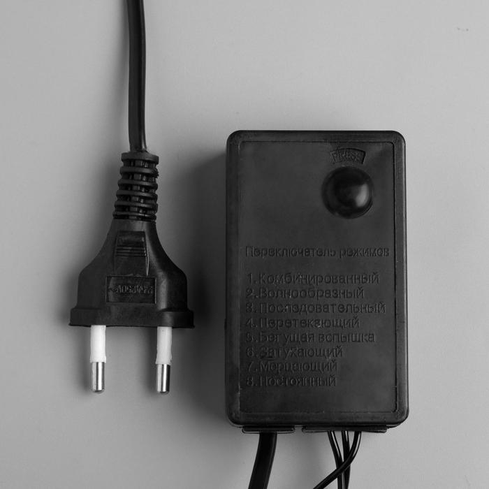 Гирлянда &laquo;Нить&raquo; 5 м с насадками &laquo;Ёлка&raquo;, IP44, тёмная нить, 40 LED, свечение жёлтое, 8 режимов, 220 В