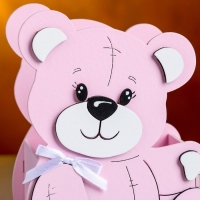 Кашпо деревянное "Мишутка" малый, 13,5х7х16,5 см, дуб, розовый Кашпо деревянное "Мишутка" малый, 13,5х7х16,5 см, дуб, розовый