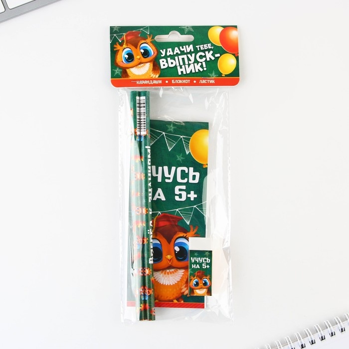 Канцелярский набор на выпускной &laquo;Удачи тебе, выпускник!&raquo; 4 предмета