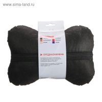 Подушка автомобильная косточка, на подголовник, экокожа перфорированная, чёрный 16х24 см