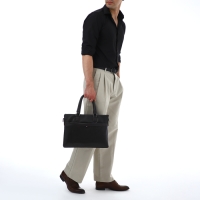 Сумка мужская деловая TEXTURA, 2 наружных кармана, цвет коричневый