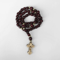 Чётки деревянные «Православные» 50 бусин через шарик, с крестиком, цвет коричневый Чётки деревянные «Православные» 50 бусин через шарик, с крестиком, цвет коричневый