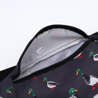 Сумка поясная Утки, 32х8х15 см, отд на молнии, цвет серо-зелёный