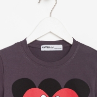 Футболка детская "Choose love" Минни Маус, рост 86-92, серый Футболка детская "Choose love" Минни Маус, рост 86-92, серый