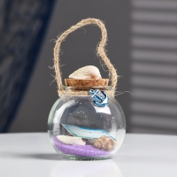 Сувенир в бутылке "Ракушки" 7*7*6см, микс