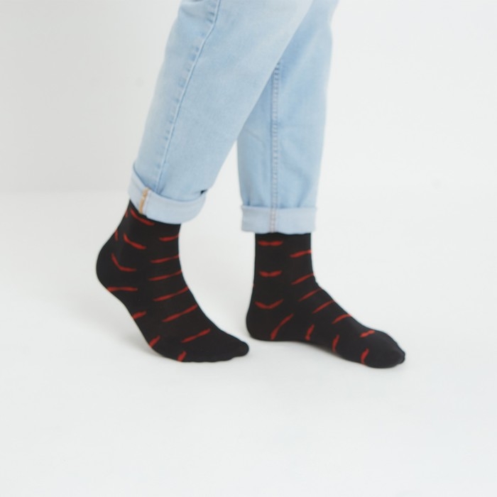 Носки MINAKU &laquo;Усы&raquo;, мужские, цвет чёрный, размер 42-43 (29 см)