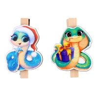 Новогодний магниты-прищепки &laquo;Новый год: Волшебного нового года голография&raquo;, 7 х 12,7 х 1,5 см