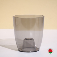 Горшок для орхидей, 2 л, 14,8 &times; 16,2 см, круглый, пластик, прозрачно-серый