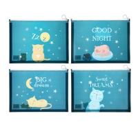 Папка-конверт на молнии формат А4, 180мкр, прозрачная с рисунком "Котик", МИКС Папка-конверт на молнии формат А4, 180мкр, прозрачная с рисунком "Котик", МИКС