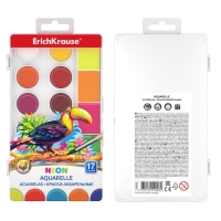 Акварель 17 цветов ErichKrause ArtBerry Neon, неоновая палитра с УФ-защитой, супер яркие, с увеличенными кюветами, европодвес, без кисти