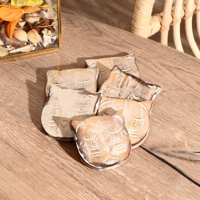 Подставка под горячее "Кошка" (набор 6 штук) 12*9*8.5 см