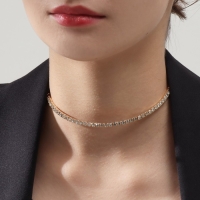 Колье &laquo;Лёд&raquo;, 1 ряд, цвет белый в золоте, 35 см