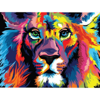 Алмазная мозаика с полным заполнением на холсте &laquo;Лев&raquo;, 30 х 40 см