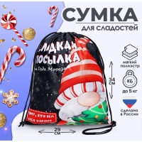 Новый год. Сумка под сладости 290 x 340 мм "Посылка от Деда Мороза" (мягкий полиэстер плотностью 210D) Новый год. Сумка под сладости 290 x 340 мм "Посылка от Деда Мороза" (мягкий полиэстер плотностью 210D)