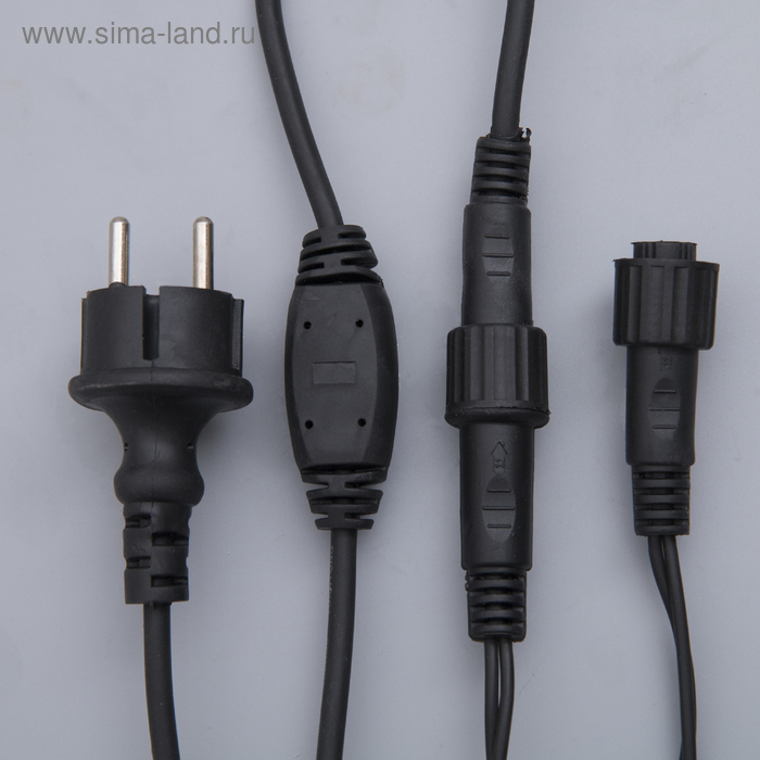 Гирлянда &laquo;Бахрома&raquo; 3 &times; 0.6 м, IP44, УМС, тёмная нить, 160 LED, свечение жёлтое, мерцание белым, 220 В