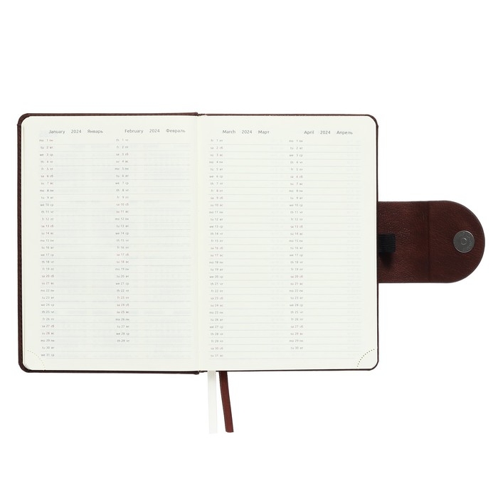 Ежедневник датированный 2024 A5 176 листов, deVENTE.Norwich, твёрдая обложка с поролоном из искусственной кожи, ляссе, кремовый блок 70 г/м2, коричневый Ежедневник датированный 2024 A5 176 листов, deVENTE.Norwich, твёрдая обложка с поролоном из искусственной кожи, ляссе, кремовый блок 70 г/м2, коричневый