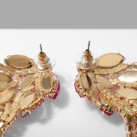 Серьги висячие со стразами &laquo;Мэджик&raquo; капли и водопад, цвет розовый в золоте, 14 см