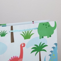 Пакет подарочный ламинированный, упаковка, &laquo;Динозавр: Поздравляю&raquo;, L 28 х 38 х 9 см