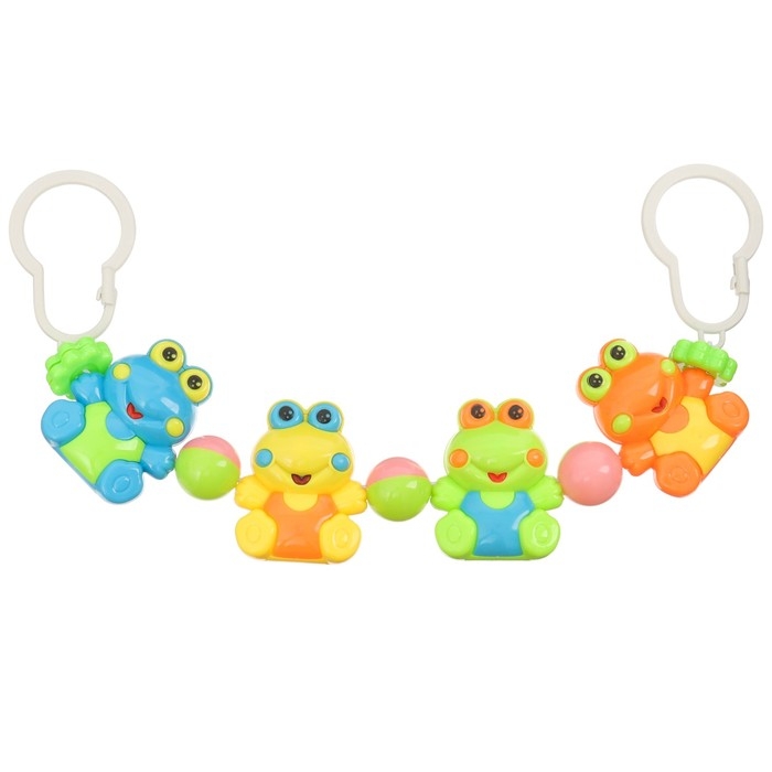 Растяжка на коляску/кроватку &laquo;Лягушата&raquo;, 4 игрушки, цвет МИКС, Крошка Я