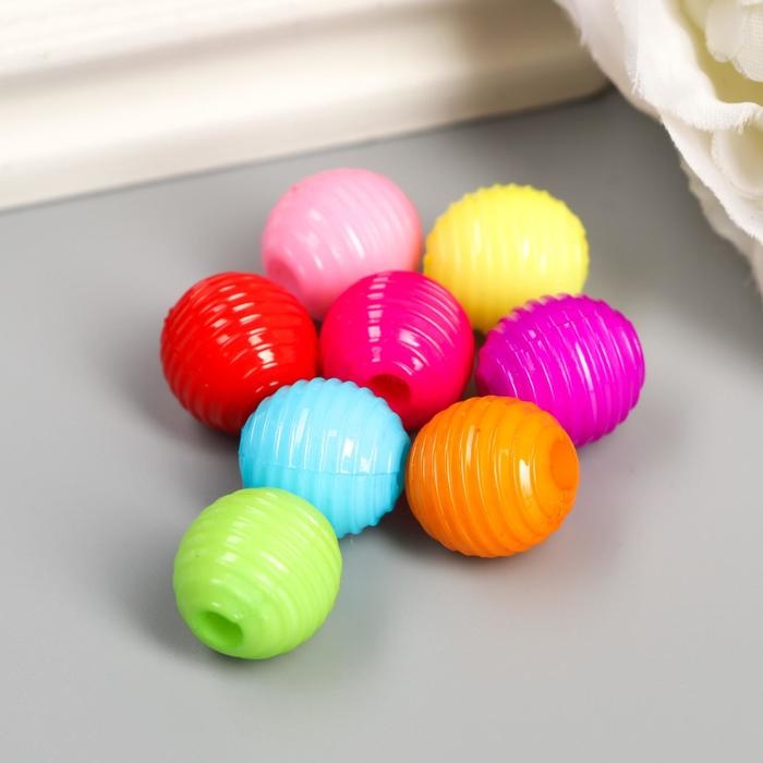 Бусины для творчества пластик &laquo;Ребристая&raquo;, набор 30 шт., 1.2&times;1.2 см