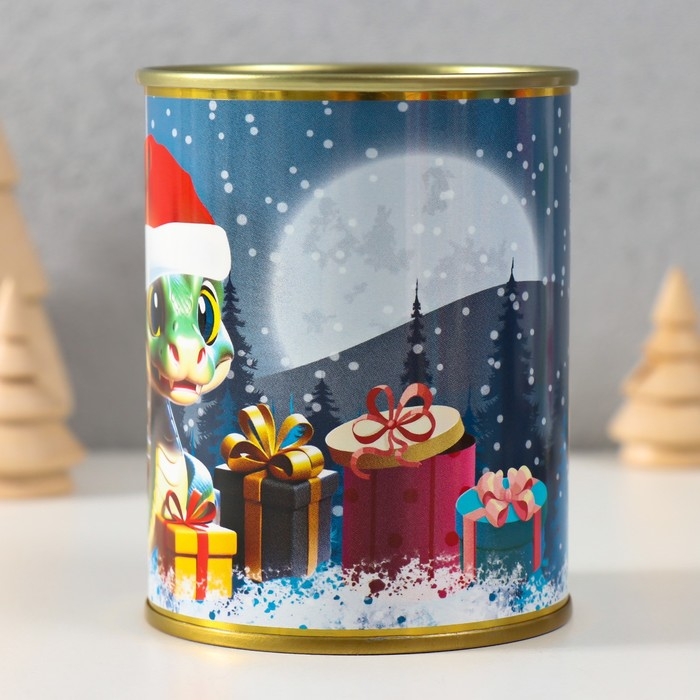 Подарок носки в банке с принтом "С новым годом " (женские)