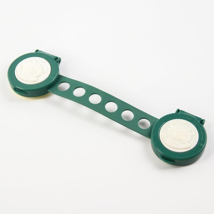 Блокиратор для дверей и ящиков &laquo;Мишка&raquo;, универсальный, гибкий, цвет зеленый, Крошка Я