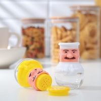 Набор для специй из стекла на подставке &laquo;Поварёнок&raquo;, 2 предмета: солонка, перечница, цвет МИКС