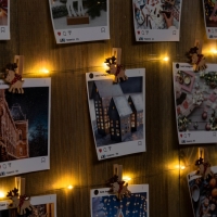 Гирлянда &laquo;Нить&raquo; 2 м роса с насадками &laquo;Прищепки-оленёнок&raquo;, IP20, серебристая нить, 20 LED, батарейка ААх2 (нет в комплекте), свечение тёплое белое