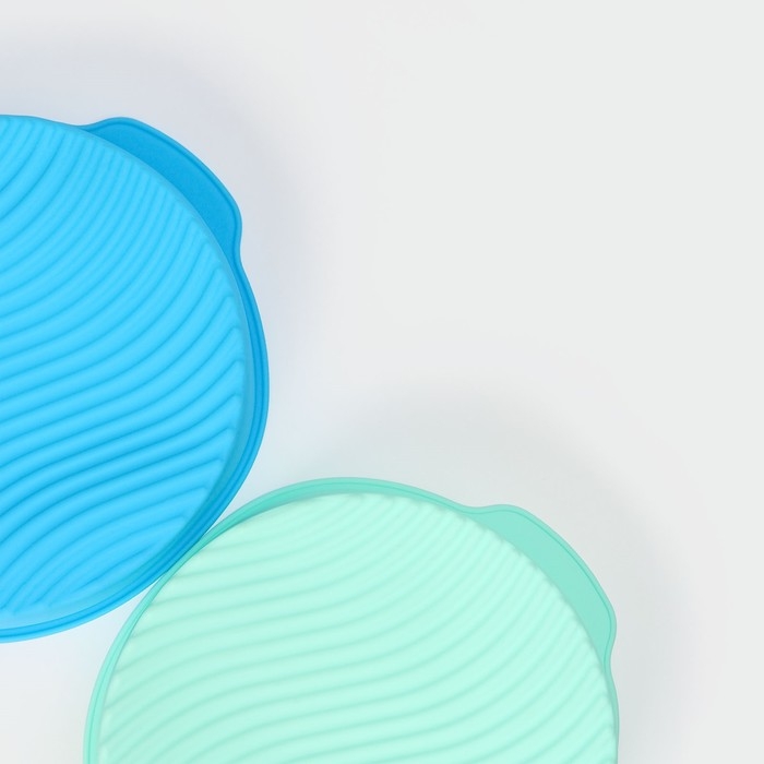 Форма для выпечки с ручками Доляна &laquo;Круг&raquo;, силикон, 27&times;24&times;6 см, внутренний диаметр 22 см, цвет МИКС