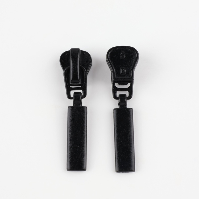 Бегунок автоматический для молнии &laquo;Трактор&raquo;, №5, 10 шт, цвет чёрный