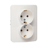 Розетка двухместная Luazon Lighting "Орион", 16 А, скрытая, с з/к, белая Розетка двухместная Luazon Lighting "Орион", 16 А, скрытая, с з/к, белая