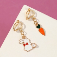 Клипсы детские &laquo;Выбражулька&raquo; зайчик с морковкой, цветные в золоте