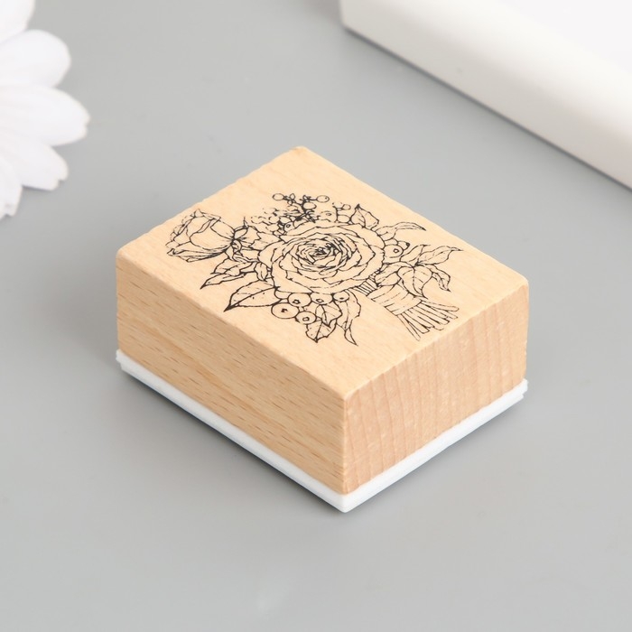 Печать дерево, резина Печать дерево, резина "Букет с ягодками" 5х4х2,5 см