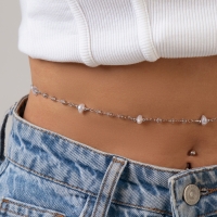 Портупея &laquo;Талия&raquo; жемчужина, цвет белый в серебре, 68 см + 25 см удлинитель