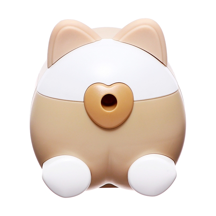 Точилка механическая с контейнером, Ушки бежевый/белый