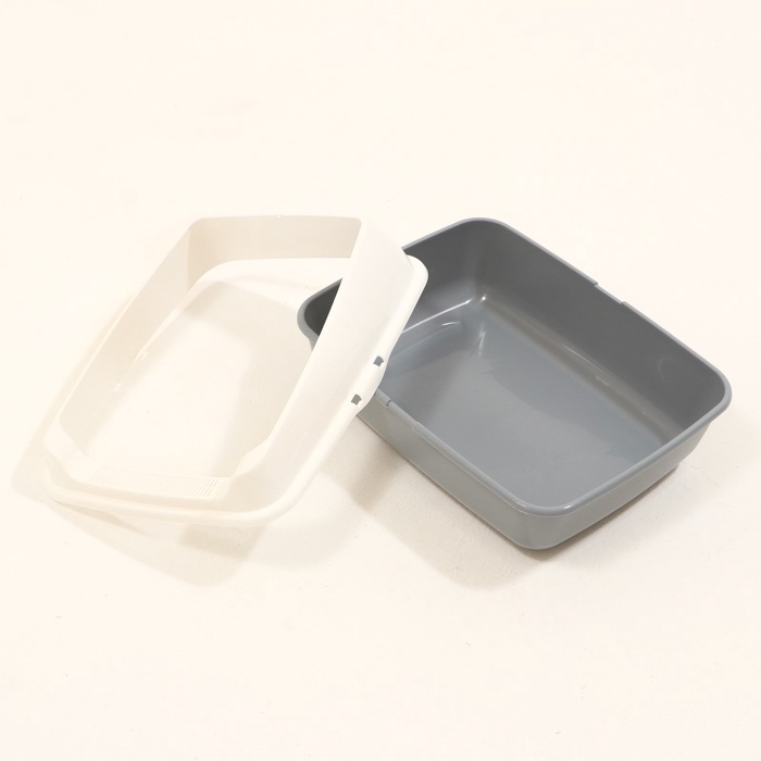 Лоток для кошек без сетки 50,5 х 39 х 23 см, серый