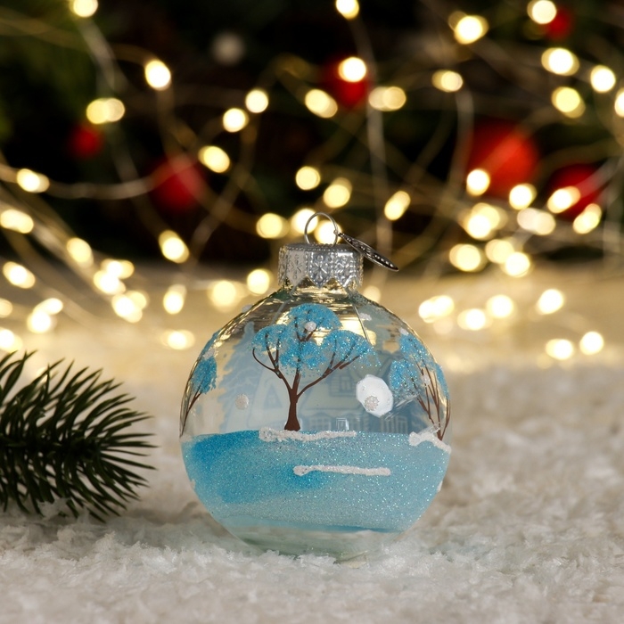 Шар "Зимний новый 1", 65 мм, в подарочной упаковке