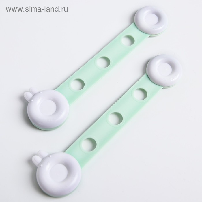 Набор блокираторов для дверей и ящиков, универсальные, гибкие, 2 шт., цвет бирюза, Крошка Я Набор блокираторов для дверей и ящиков, универсальные, гибкие, 2 шт., цвет бирюза, Крошка Я