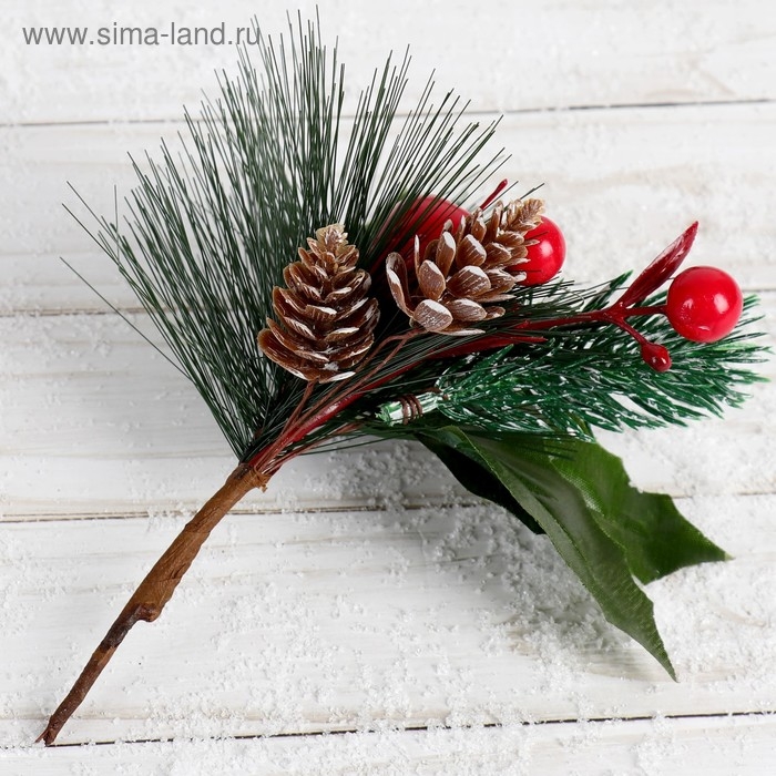 Декор Декор "Зимнее очарование" шишки и ягодки, 17 см