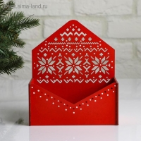 Кашпо деревянное, 16.5×9.3×19.5 см "Новогоднее. Конверт Норвежский", красный Кашпо деревянное, 16.5×9.3×19.5 см "Новогоднее. Конверт Норвежский", красный