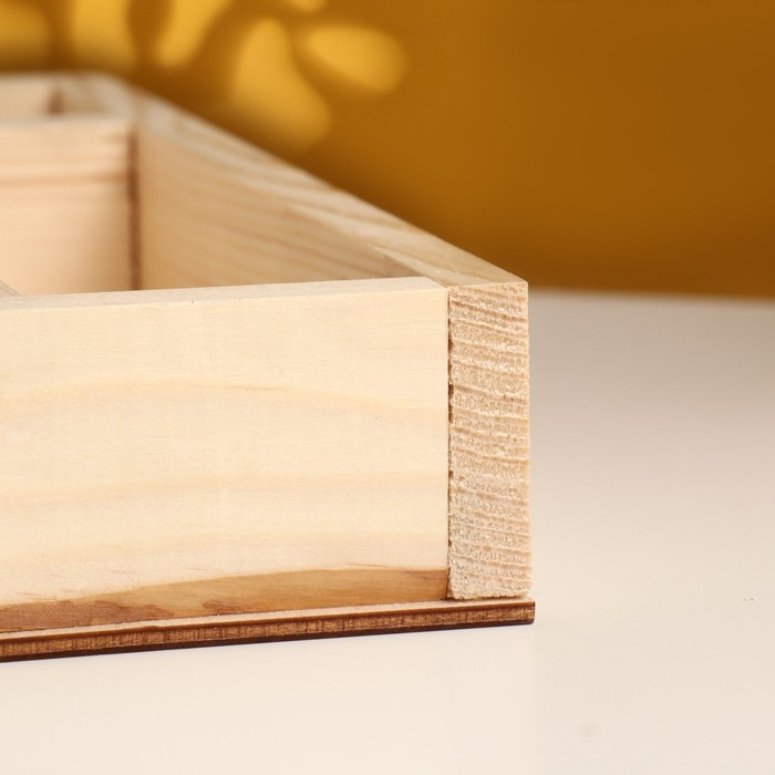 Кашпо деревянное Кашпо деревянное "Зигзаг" 5 отсеков 25х25х4 см натуральный