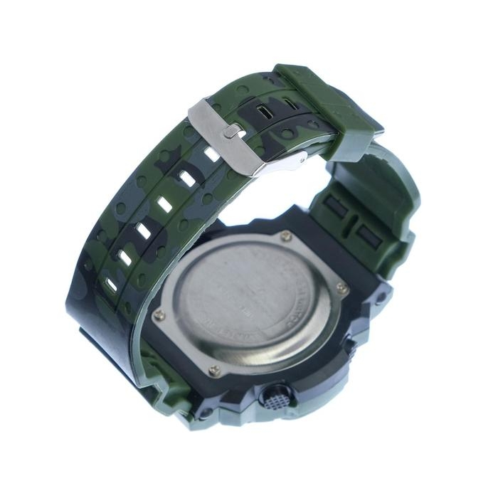 Часы наручные электронные SPORT, d-5 см, ремешок силикон 24.5 см, хаки