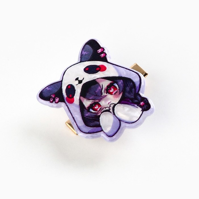 Заколка для волос светящаяся &laquo;Милашка Чиби&raquo;, 3 х 3 см